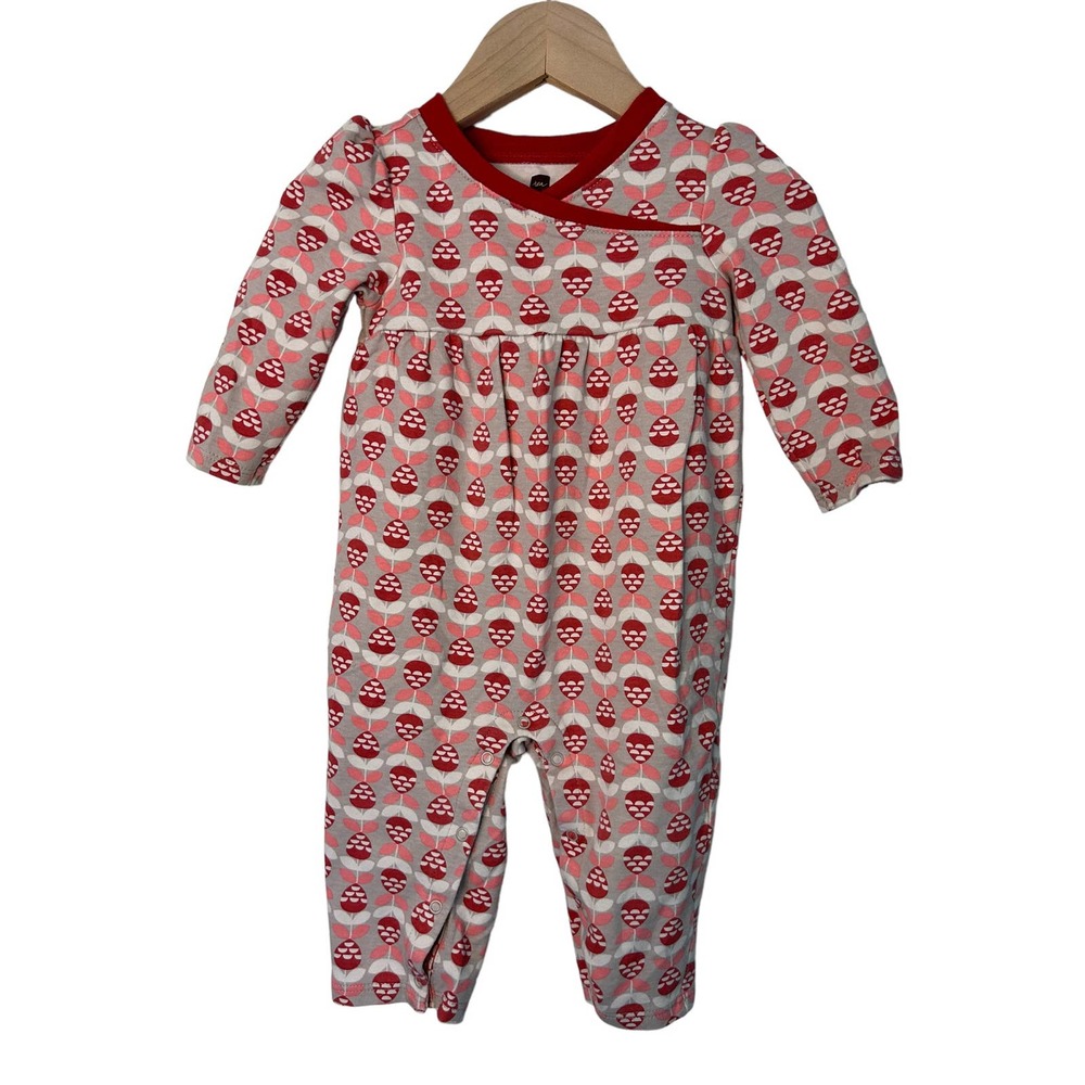 The Tea Collection Red and Pink Baby Romper Size 6 months